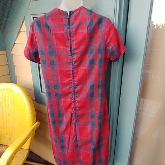 Vintage 50s Sue Brett Junior Mod Shift House Dress - Picture 3 of 5